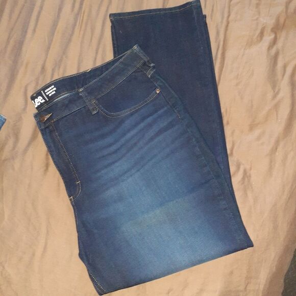 Lee Midrise regular fit straight leg jeans 24m 24 med denim pants new nwt 2x 3x - Picture 3 of 7